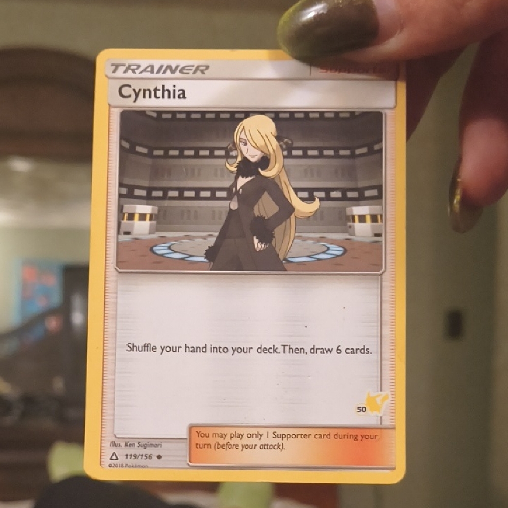 Pokemon Cynthia Trainer Card - Black and Blonde